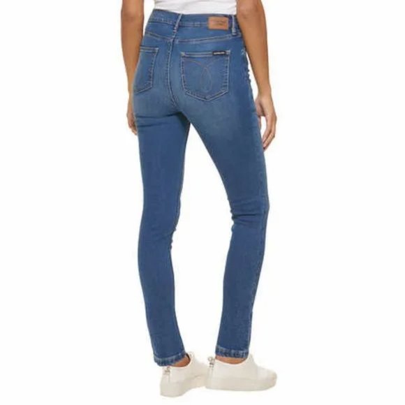 NWT Calvin Klein Jeans Ladies' High Rise Malibu Blue Skinny Jeans Size 4 - Picture 3 of 12
